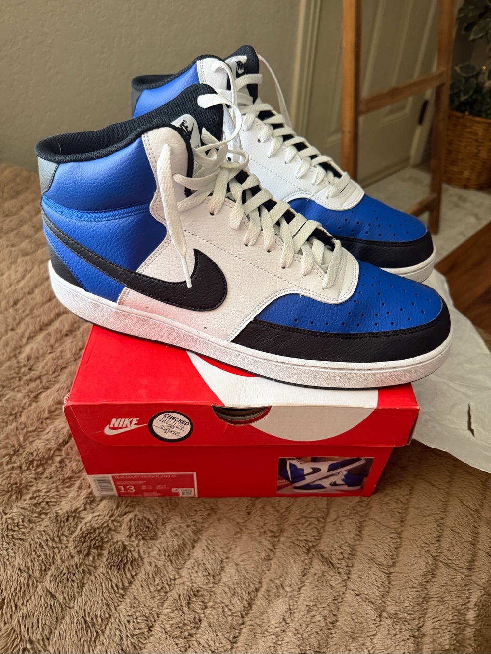 Nike Men’s High-Top Sneakers - Blue/White/Black